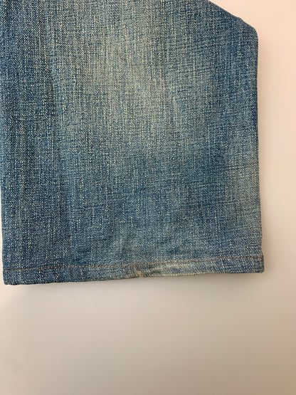 【現状渡し品】【メンズ】 RRL ダブルアールエル 21163 USA製 DAMAGE DENIM PANTS ダメージ デニムパンツ 156-260630-zi-14-min サイズ：34×34 カラー：インディゴ 万代Net店