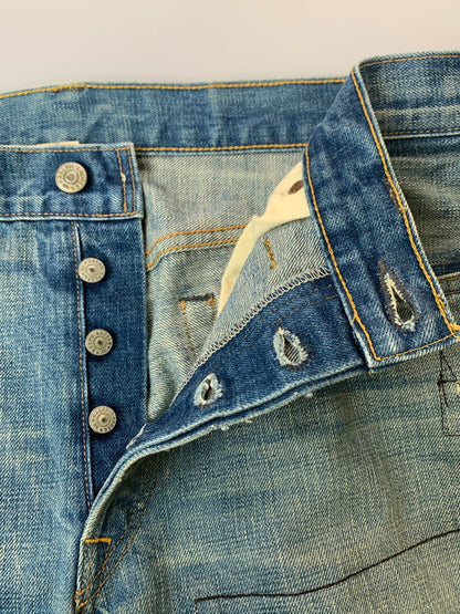 【現状渡し品】【メンズ】 RRL ダブルアールエル 21163 USA製 DAMAGE DENIM PANTS ダメージ デニムパンツ 156-260630-zi-14-min サイズ：34×34 カラー：インディゴ 万代Net店