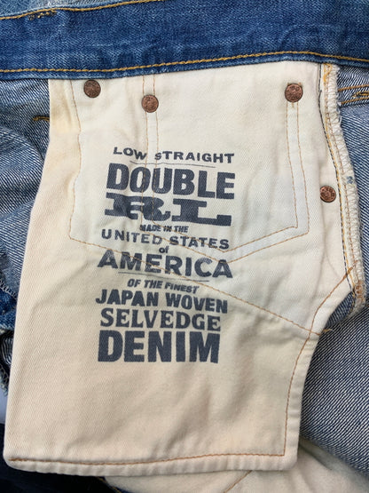 【現状渡し品】【メンズ】 RRL ダブルアールエル 21163 USA製 DAMAGE DENIM PANTS ダメージ デニムパンツ 156-260630-zi-14-min サイズ：34×34 カラー：インディゴ 万代Net店