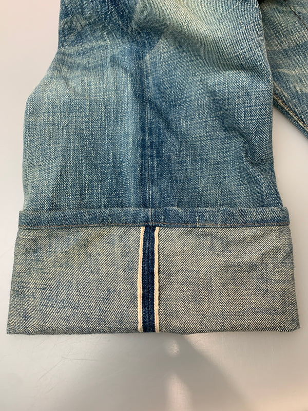 【現状渡し品】【メンズ】 RRL ダブルアールエル 21163 USA製 DAMAGE DENIM PANTS ダメージ デニムパンツ 156-260630-zi-14-min サイズ：34×34 カラー：インディゴ 万代Net店