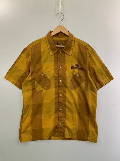 【中古品】【メンズ】 TENDERLOIN テンダーロイン CHAIN STITCH CHECK S S SHIRT シャツ 142-260630-zi-23-min サイズ：M カラー：ブラウン/マスタードイエロー 万代Net店