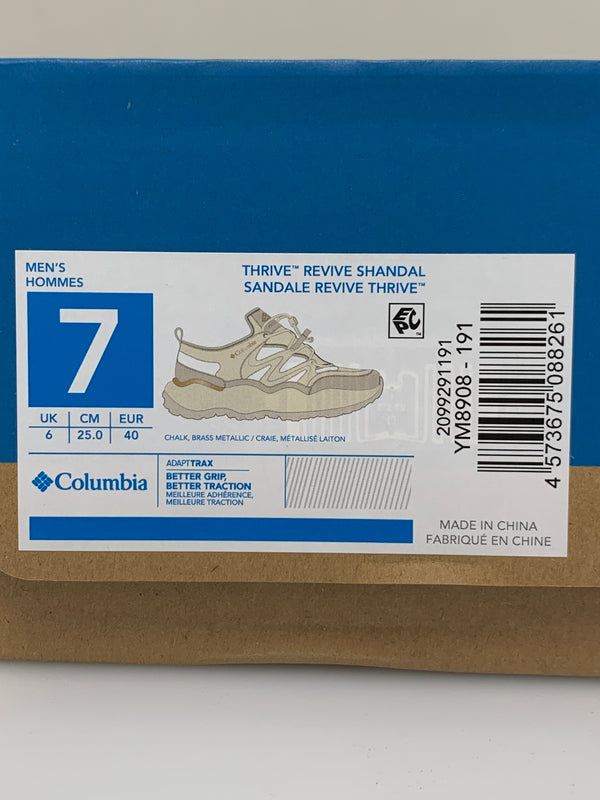 【中古品】【メンズ】 COLUMBIA コロンビア THRIVE REVIVE SHANDAL YM8908-191 スライブ リバイブ シャンダル 靴 165-260701-yn-05-min サイズ：25.0cm カラー：CHALK BRASS METALLIC 万代Net店