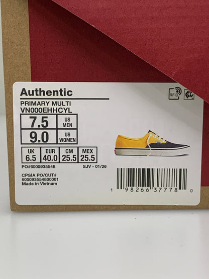 【中古美品】【メンズ】 VANS バンズ AUTHENTIC PRIMARY MULTI VN000EHHCYL オーセンティック ローカットスニーカー 靴 163-260701-yn-07-min サイズ：25.5cm カラー：イエロー/ブラック 万代Net店