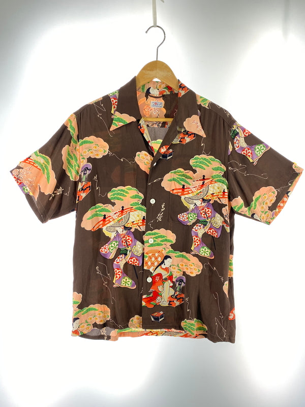 【中古品】【メンズ】 SUN SURF サンサーフ RAYON S/S SPECIAL EDITION SUN BROS & CO OLDEN DAY BEAUTIES SS34177 レーヨン ショートスリーブシャツ 半袖シャツ トップス 145-260701-yn-22-min サイズ：S カラー：ブラウン 万代Net店