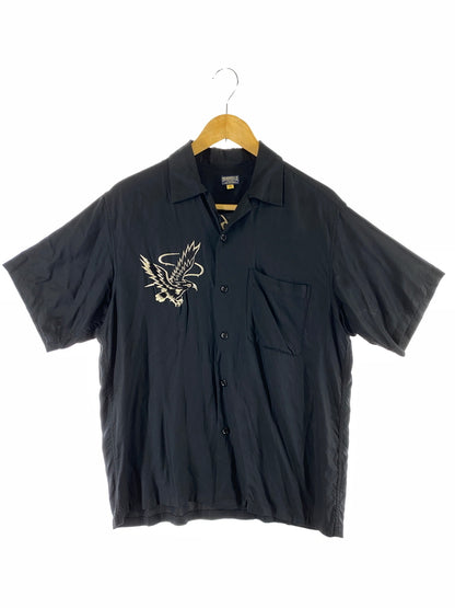 【中古品】【メンズ】 TOYO ENTERPRISE 東洋エンタープライズ S/S SUKA RAYON SHIRT TT31748 ショートスリーブ スカ レーヨンシャツ 鷲刺繍 半袖シャツ トップス 145-260701-yn-23-min サイズ：M カラー：ブラック 万代Net店
