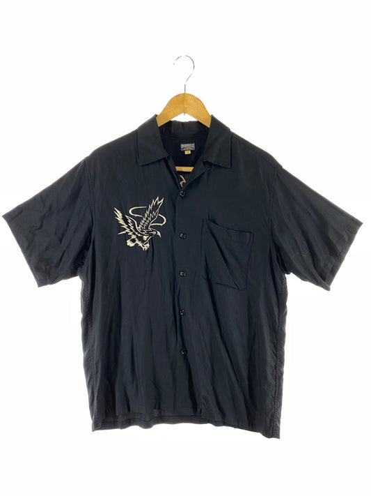 【中古品】【メンズ】 TOYO ENTERPRISE 東洋エンタープライズ S/S SUKA RAYON SHIRT TT31748 ショートスリーブ スカ レーヨンシャツ 鷲刺繍 半袖シャツ トップス 145-260701-yn-23-min サイズ：M カラー：ブラック 万代Net店