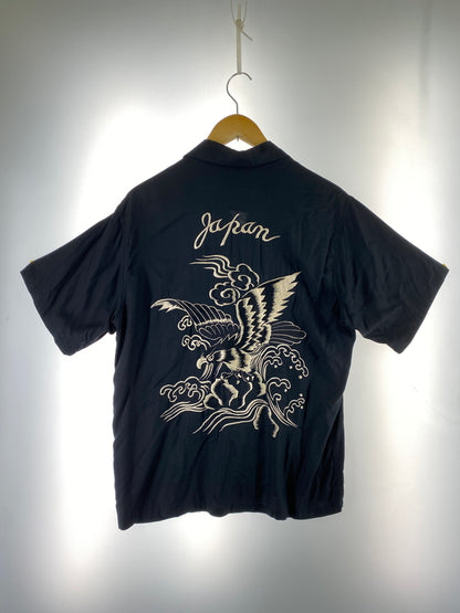 【中古品】【メンズ】 TOYO ENTERPRISE 東洋エンタープライズ S/S SUKA RAYON SHIRT TT31748 ショートスリーブ スカ レーヨンシャツ 鷲刺繍 半袖シャツ トップス 145-260701-yn-23-min サイズ：M カラー：ブラック 万代Net店