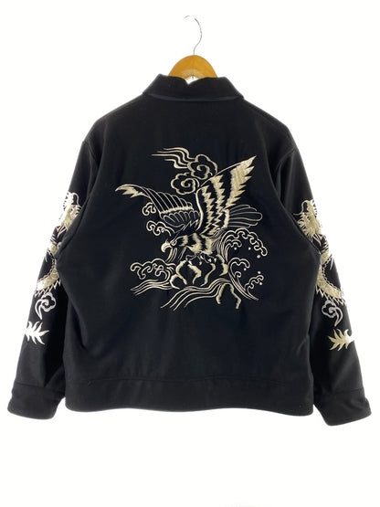 【中古品】【メンズ】 GOLD ゴールド WOOL MELTON SOUVENIRJACKET WHITE EAGLE EXCLUSIVE GL15359 ウールメルトンスーベニアジャケット アウター 145-260701-yn-24-min サイズ：L カラー：ブラック 万代Net店