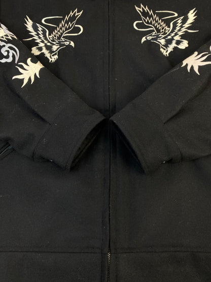 【中古品】【メンズ】 GOLD ゴールド WOOL MELTON SOUVENIRJACKET WHITE EAGLE EXCLUSIVE GL15359 ウールメルトンスーベニアジャケット アウター 145-260701-yn-24-min サイズ：L カラー：ブラック 万代Net店