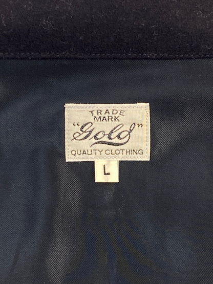 【中古品】【メンズ】 GOLD ゴールド WOOL MELTON SOUVENIRJACKET WHITE EAGLE EXCLUSIVE GL15359 ウールメルトンスーベニアジャケット アウター 145-260701-yn-24-min サイズ：L カラー：ブラック 万代Net店