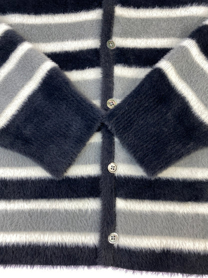 【中古品】【メンズ】 STUSSY ステューシー SHAGGY CARDIGAN シャギーカーディガン トップス 142-260701-yn-14-min サイズ：L カラー：ブラック/グレー/ホワイト 万代Net店