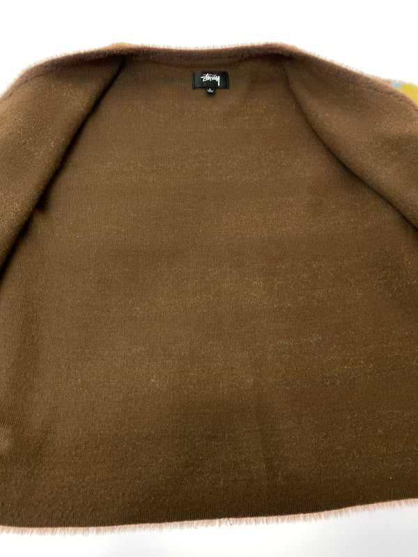 【中古品】【メンズ】 STUSSY ステューシー SHAGGY CARDIGAN シャギーカーディガン トップス 142-260701-yn-15-min サイズ：L カラー：ライトブルー/ブラウン/イエロー 万代Net店