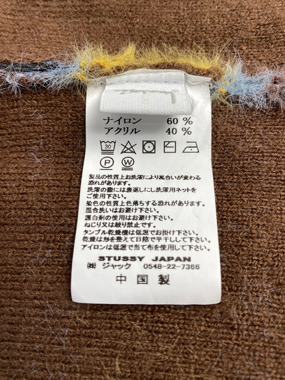 【中古品】【メンズ】 STUSSY ステューシー SHAGGY CARDIGAN シャギーカーディガン トップス 142-260701-yn-15-min サイズ：L カラー：ライトブルー/ブラウン/イエロー 万代Net店