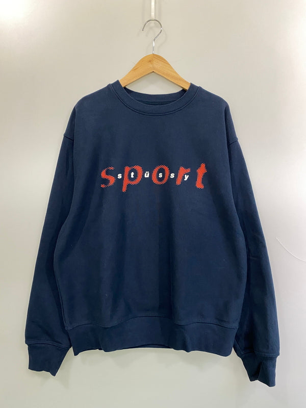 【中古品】【メンズ】 STUSSY ステューシー 1914998 DOT SPORT CREW ドットスポーツクルー 142-260630-zi-35-min サイズ：L カラー：ネイビー 万代Net店