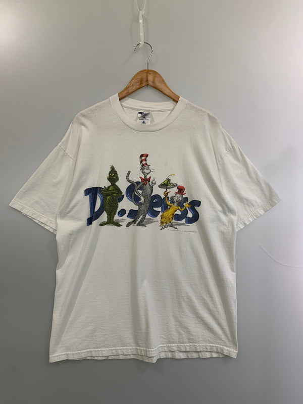 【中古品】【メンズ】 DR.SEUSS ドクター・スース 90S PRINT TEE ショートスリーブ 半袖Tシャツ ヴィンテージ 146-260711-AS-15-min サイズ：L カラー：ホワイト 万代Net店