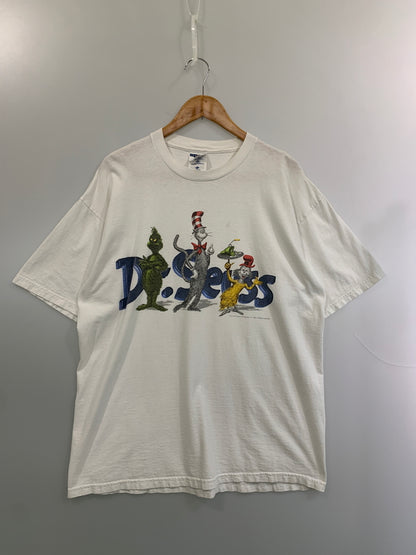 【中古品】【メンズ】 DR.SEUSS ドクター・スース 90S PRINT TEE ショートスリーブ 半袖Tシャツ ヴィンテージ 146-260711-AS-15-min サイズ：L カラー：ホワイト 万代Net店