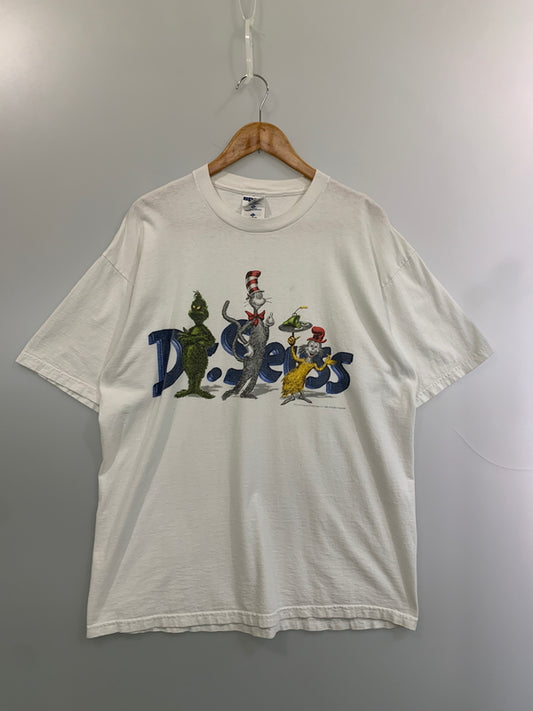 【中古品】【メンズ】 DR.SEUSS ドクター・スース 90S PRINT TEE ショートスリーブ 半袖Tシャツ ヴィンテージ 146-260711-AS-15-min サイズ：L カラー：ホワイト 万代Net店