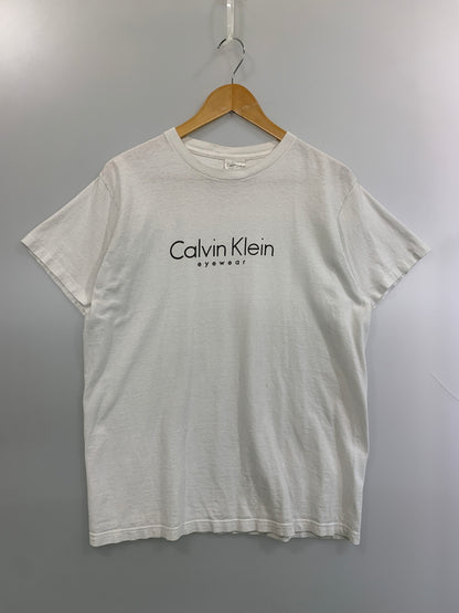 【現状渡し品】【メンズ】 CALVIN KLEIN カルバンクライン EYEWEAR 90S LOGO TEE ショートスリーブ 半袖Tシャツ ヴィンテージ 141-260711-AS-14-min サイズ：L カラー：ホワイト 万代Net店
