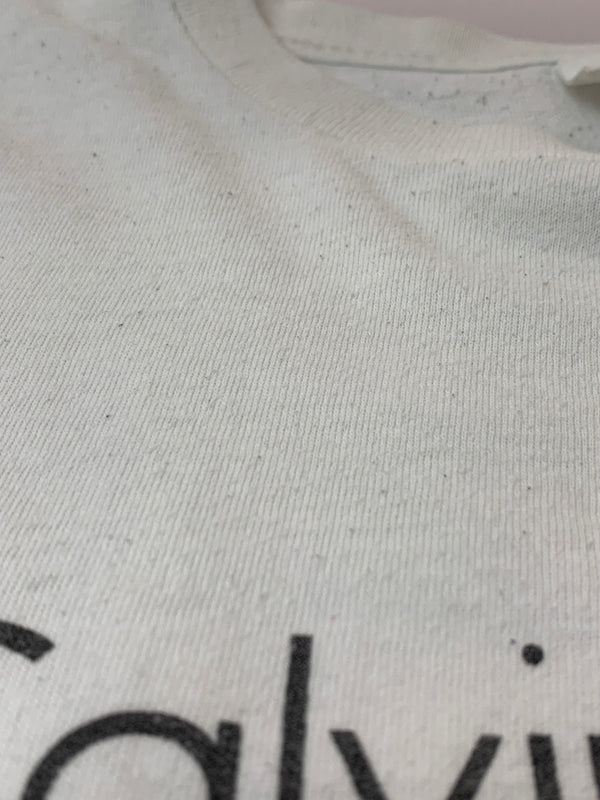 【現状渡し品】【メンズ】 CALVIN KLEIN カルバンクライン EYEWEAR 90S LOGO TEE ショートスリーブ 半袖Tシャツ ヴィンテージ 141-260711-AS-14-min サイズ：L カラー：ホワイト 万代Net店