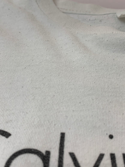 【現状渡し品】【メンズ】 CALVIN KLEIN カルバンクライン EYEWEAR 90S LOGO TEE ショートスリーブ 半袖Tシャツ ヴィンテージ 141-260711-AS-14-min サイズ：L カラー：ホワイト 万代Net店