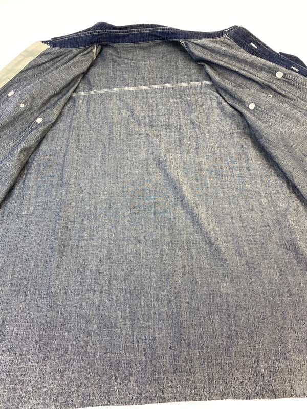 【中古品】【メンズ】 FRESHSERVICE フレッシュサービス LIGHT DENIM SHIRT ライト デニム シャツ FSC252-50046 メンズ 半袖シャツ 140-260703-hu-04-min サイズ：M カラー：インディゴ 万代Net店