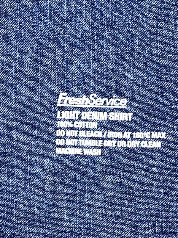 【中古品】【メンズ】 FRESHSERVICE フレッシュサービス LIGHT DENIM SHIRT ライト デニム シャツ FSC252-50046 メンズ 半袖シャツ 140-260703-hu-04-min サイズ：M カラー：インディゴ 万代Net店