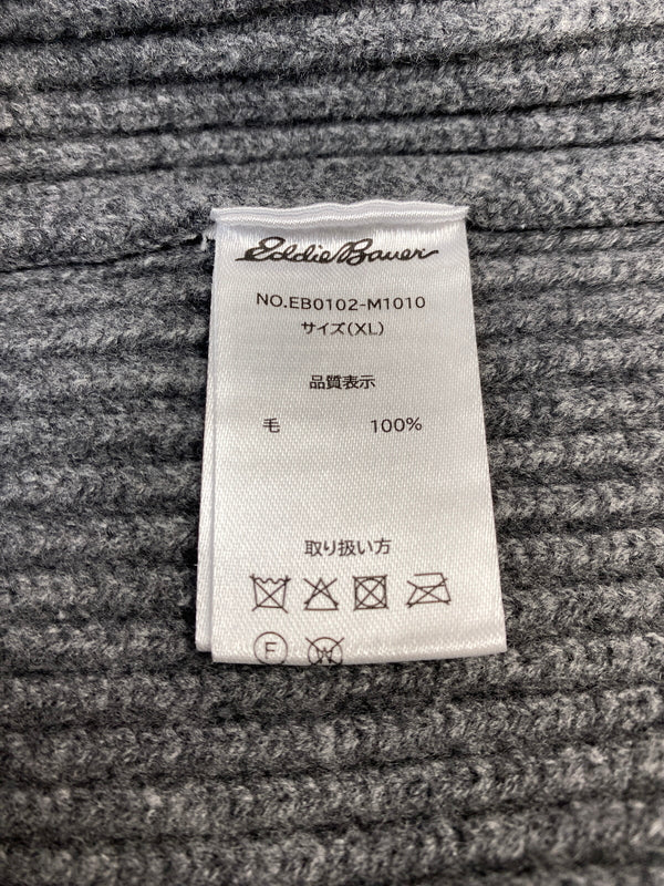 【中古品】【メンズ】 EDDIE BAUER エディー バウアー WOOL SWEATER ウール セーター EB0102-M1010 メンズ ニット トップス 144-260703-hu-12-min サイズ：XL カラー：グレー 万代Net店