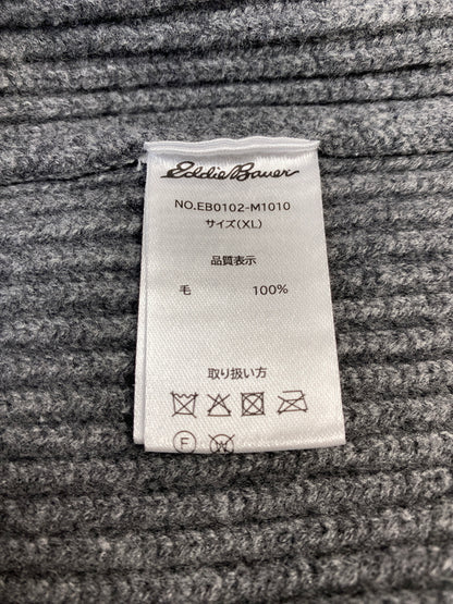 【中古品】【メンズ】 EDDIE BAUER エディー バウアー WOOL SWEATER ウール セーター EB0102-M1010 メンズ ニット トップス 144-260703-hu-12-min サイズ：XL カラー：グレー 万代Net店