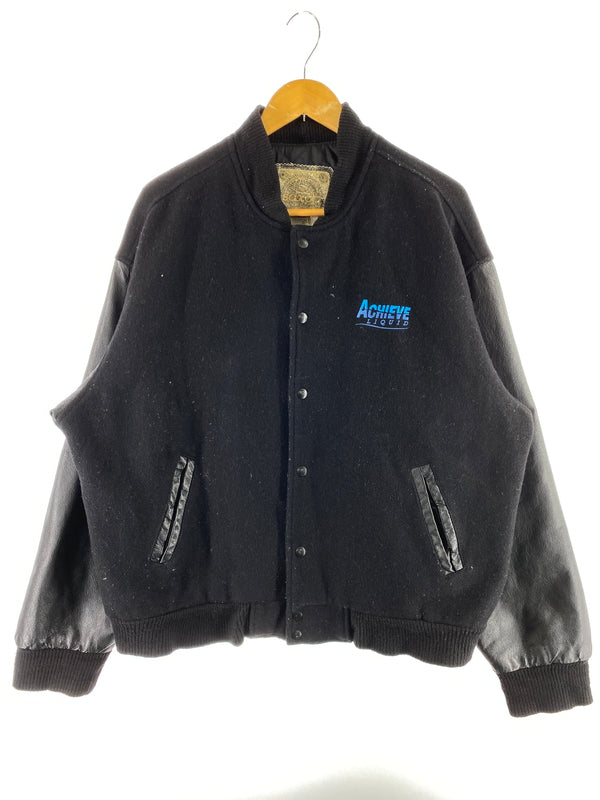【現状渡し品】【メンズ】 SAXON サクソン WOOL STADIUM JACKET ウール スタジアム ジャケット メンズ アウター スタジャン 146-260703-hu-17-min サイズ：L カラー：ブラック 万代Net店