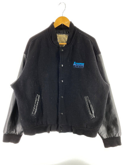 【現状渡し品】【メンズ】 SAXON サクソン WOOL STADIUM JACKET ウール スタジアム ジャケット メンズ アウター スタジャン 146-260703-hu-17-min サイズ：L カラー：ブラック 万代Net店