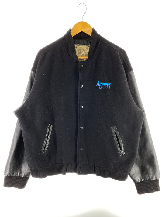 【現状渡し品】【メンズ】 SAXON サクソン WOOL STADIUM JACKET ウール スタジアム ジャケット メンズ アウター スタジャン 146-260703-hu-17-min サイズ：L カラー：ブラック 万代Net店