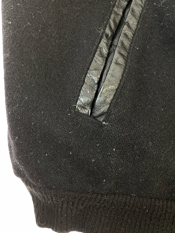 【現状渡し品】【メンズ】 SAXON サクソン WOOL STADIUM JACKET ウール スタジアム ジャケット メンズ アウター スタジャン 146-260703-hu-17-min サイズ：L カラー：ブラック 万代Net店