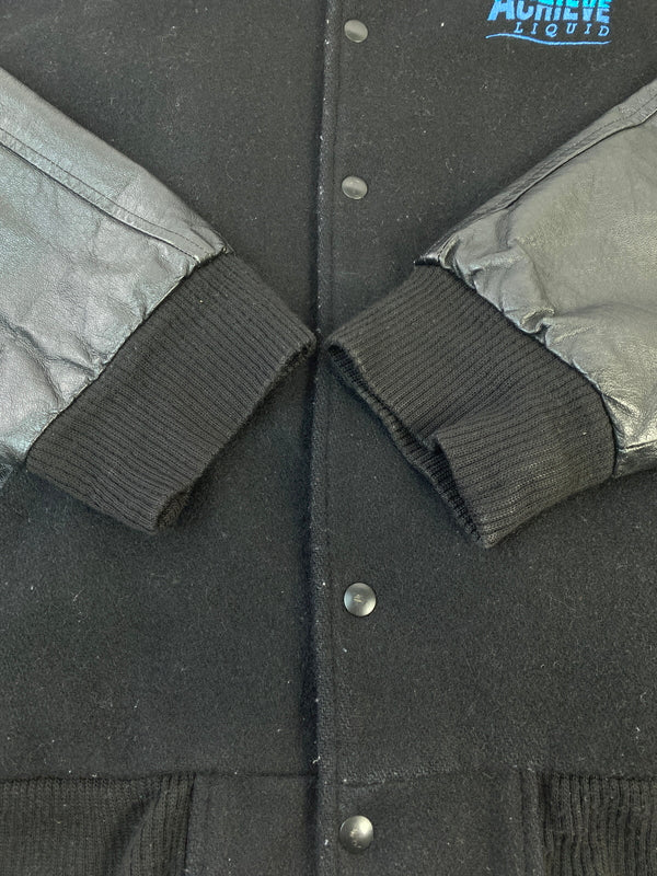 【現状渡し品】【メンズ】 SAXON サクソン WOOL STADIUM JACKET ウール スタジアム ジャケット メンズ アウター スタジャン 146-260703-hu-17-min サイズ：L カラー：ブラック 万代Net店