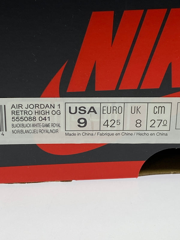 【中古品】【メンズ】 NIKE ナイキ AIR JORDAN 1 RETRO HIGH OG 555088-041 エアジョーダン 1 レトロ ハイ オリジナル スニーカー 靴 160-260701-yn-33-min サイズ：27.0cm US9 カラー：BLACK/BLACK-WHITE-GAME ROYAL 万代Net店