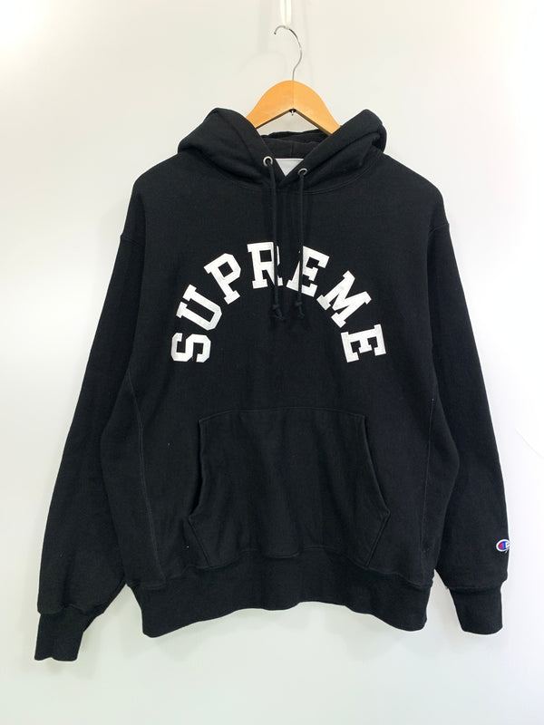 【中古品】【メンズ】 SUPREME シュプリーム × CHAMPION チャンピオン 25SS HOODED SWEATSHIRT フーデッドスウェットシャツ 149-260630-zi-07-min サイズ：L カラー：ブラック 万代Net店