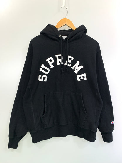 【中古品】【メンズ】 SUPREME シュプリーム × CHAMPION チャンピオン 25SS HOODED SWEATSHIRT フーデッドスウェットシャツ 149-260630-zi-07-min サイズ：L カラー：ブラック 万代Net店