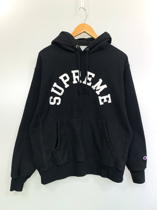 【中古品】【メンズ】 SUPREME シュプリーム × CHAMPION チャンピオン 25SS HOODED SWEATSHIRT フーデッドスウェットシャツ 149-260630-zi-07-min サイズ：L カラー：ブラック 万代Net店