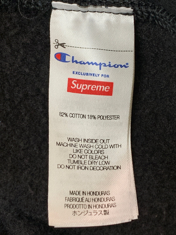 【中古品】【メンズ】 SUPREME シュプリーム × CHAMPION チャンピオン 25SS HOODED SWEATSHIRT フーデッドスウェットシャツ 149-260630-zi-07-min サイズ：L カラー：ブラック 万代Net店