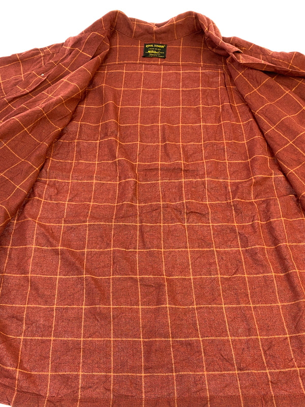 【中古品】【メンズ】 ROYAL DOMAIN ロイヤル ドメイン レーヨンシャツ メンズ 長袖シャツ 146-260703-hu-16-min サイズ：L カラー：レッド系 万代Net店