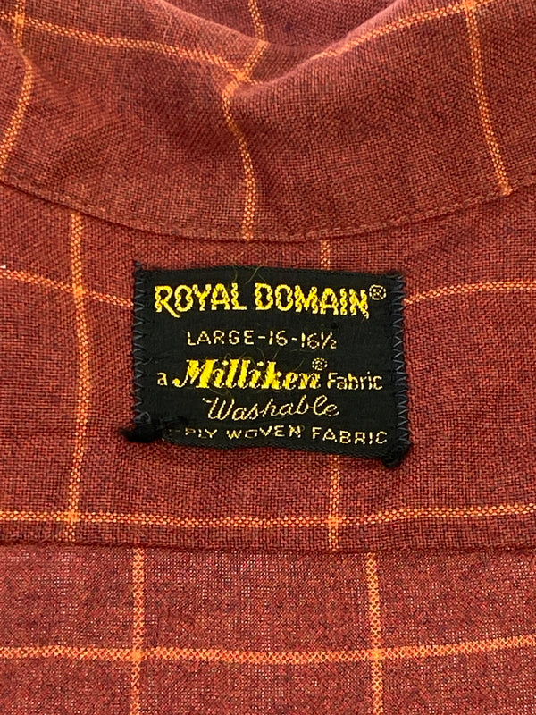 【中古品】【メンズ】 ROYAL DOMAIN ロイヤル ドメイン レーヨンシャツ メンズ 長袖シャツ 146-260703-hu-16-min サイズ：L カラー：レッド系 万代Net店