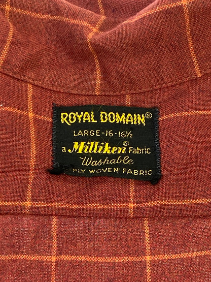 【中古品】【メンズ】 ROYAL DOMAIN ロイヤル ドメイン レーヨンシャツ メンズ 長袖シャツ 146-260703-hu-16-min サイズ：L カラー：レッド系 万代Net店