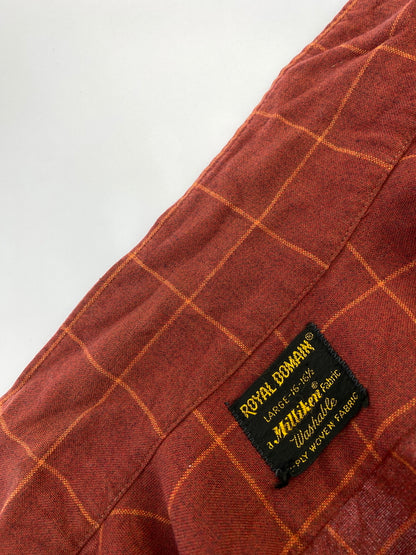 【中古品】【メンズ】 ROYAL DOMAIN ロイヤル ドメイン レーヨンシャツ メンズ 長袖シャツ 146-260703-hu-16-min サイズ：L カラー：レッド系 万代Net店