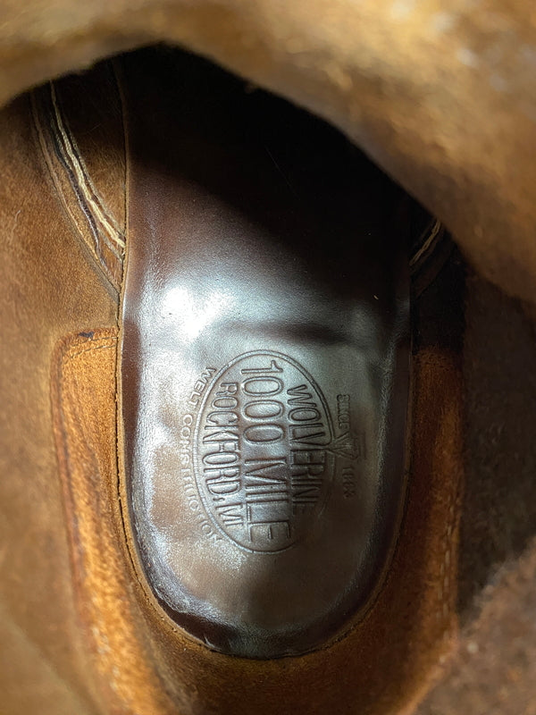 【中古品】【メンズ】 WOLVERINE ウルヴァリン 1000 MILE BOOT 1000マイルブーツ メンズ 靴 164-260702-hu-02-min サイズ：表記不鮮明 下記参照 カラー：ブラウン 万代Net店
