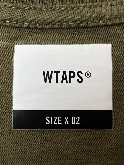 【中古品】【メンズ】 WTAPS ダブルタップス Ｖ TEE Tシャツ トップス 142-260630-zi-32-min サイズ：X02 カラー：グリーンカーキ 万代Net店