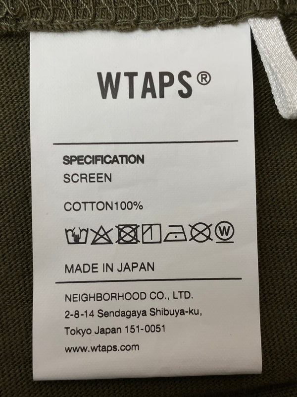 【中古品】【メンズ】 WTAPS ダブルタップス Ｖ TEE Tシャツ トップス 142-260630-zi-32-min サイズ：X02 カラー：グリーンカーキ 万代Net店