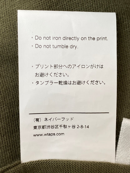 【中古品】【メンズ】 WTAPS ダブルタップス Ｖ TEE Tシャツ トップス 142-260630-zi-32-min サイズ：X02 カラー：グリーンカーキ 万代Net店