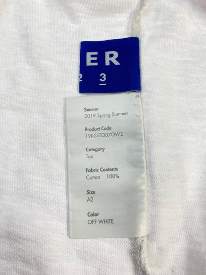 【現状渡し品】【メンズ】 ADER ERROR×MAISON KITSUNE アーダーエラー メゾンキツネ LOGO TEE ロゴ Tシャツ 19KSSTO07OW2 メンズ 半袖 Tシャツ 142-260703-hu-05-min サイズ：A2 カラー：ホワイト 万代Net店