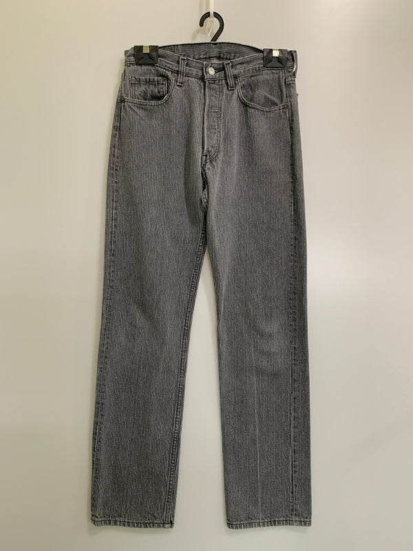 【中古品】【メンズ】 LEVI'S リーバイス 520刻印 先染めストライプパンツ 501-0619 メンズ ボトムス 157-260706-KS-20-min カラー：グレー 万代Net店