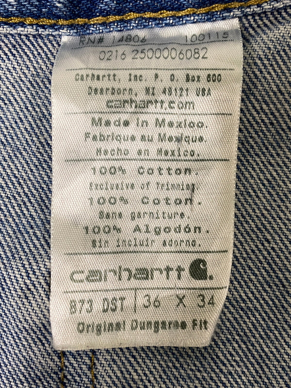 【中古品】【メンズ】 CARHARTT カーハート メキシコ製 ダブルニーデニムパンツ B73 DST メンズ デニム ボトムス 157-260702-hu-28-min サイズ：36×34 カラー：ブルーインディゴ 万代Net店