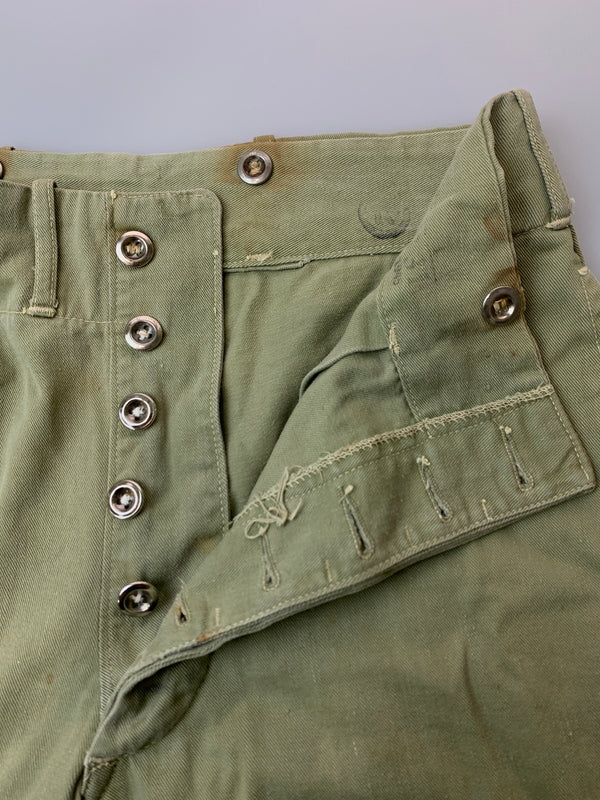【中古品】【メンズ】 カナダ軍 40's WORK PANTS 40年代 ワークパンツ ボトムス 157-260706-yn-06-min サイズ：16 カラー：ライトオリーブグリーン 万代Net店
